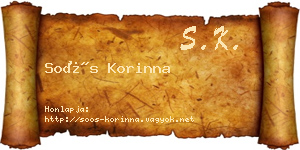 Soós Korinna névjegykártya